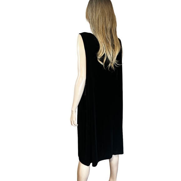 Caribe Shift Dress Jersey Knit Sleeveless Midi Timeless Pullover Made in USA - Picture 4 of 14